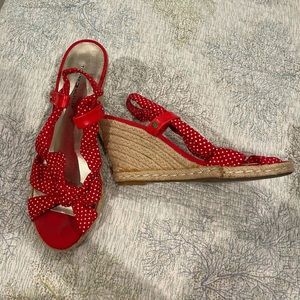 Tommy Hilfiger Red Polka Dot Wedges (8.5)